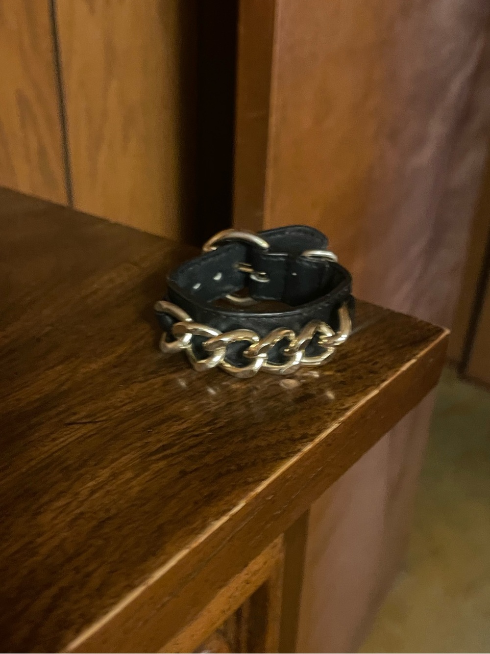 Banana Republic Leather and Chunky Chain Belt-Style Bracelet.